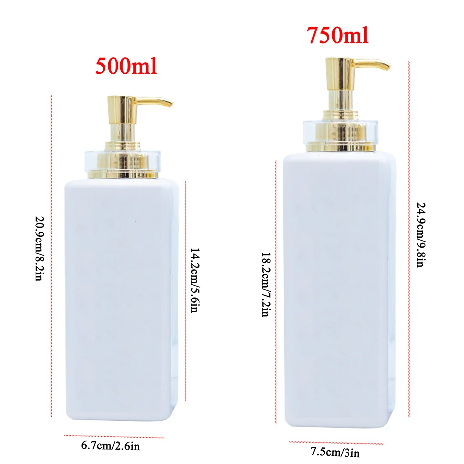 Reusable Shampoo Conditioner Body Wash Dispenser For Hotel Bathroom Shower Soap Dispenser Empty Press Bottles With Gold Pump Soap dispenser Shampoo dispenser