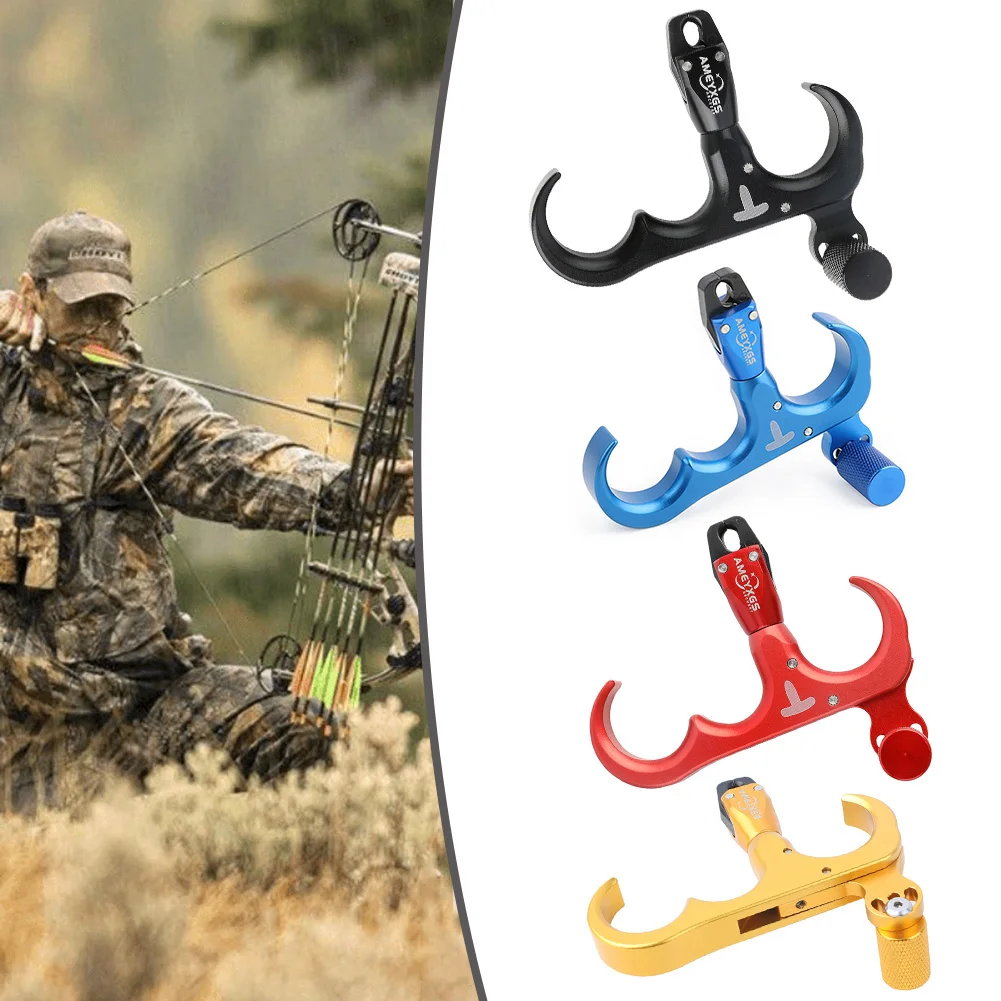 

1pc Three-finger Releaser 70g Aluminum Alloy 360-degree Rotation Composite Bow Grip Spreader Shoot Slingshots Shoot Arrows