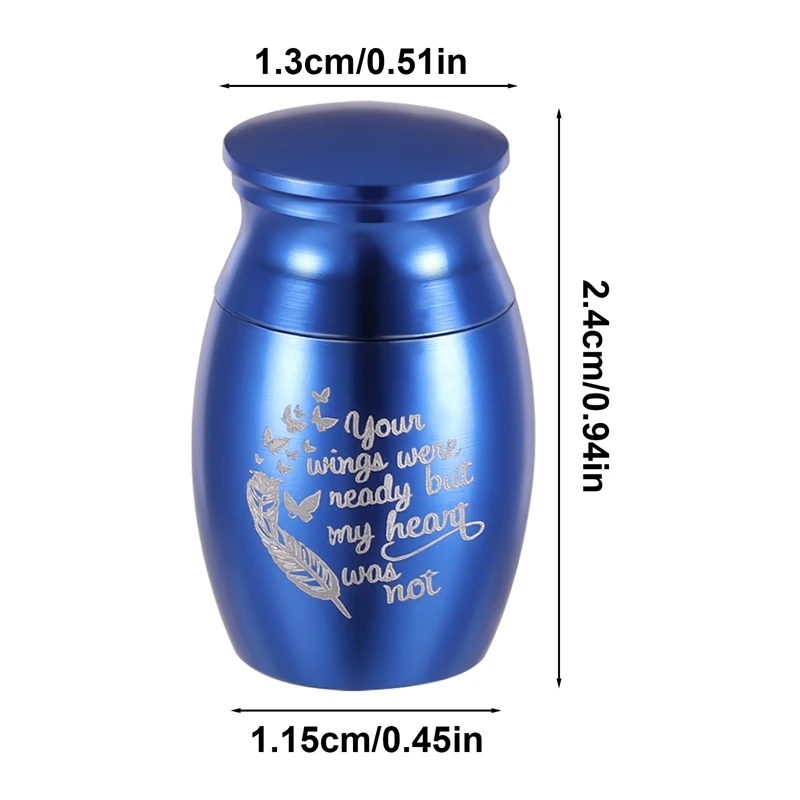 Cremation Urn Mini 2.4cm High Cremation Memorial Urn Stainless Steel Cremation Urn Pet Urns for Dogs Ashes