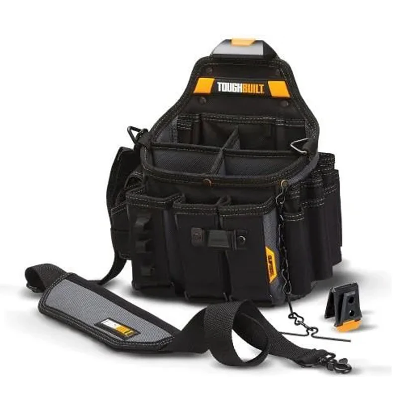 TOUGHBUILT TB-CT-104 Electricians Pouch With Shoulder Strap Adjustable Multi Pockets Heavy Duty Rivets Toolbag 3