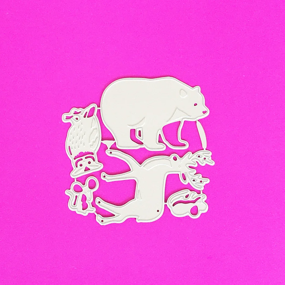 

Bear deer owl Cutting Dies Stencil for DIY Scrapbooking Photo Album Embossing Paper Cards Crafts Diecuts New 2024