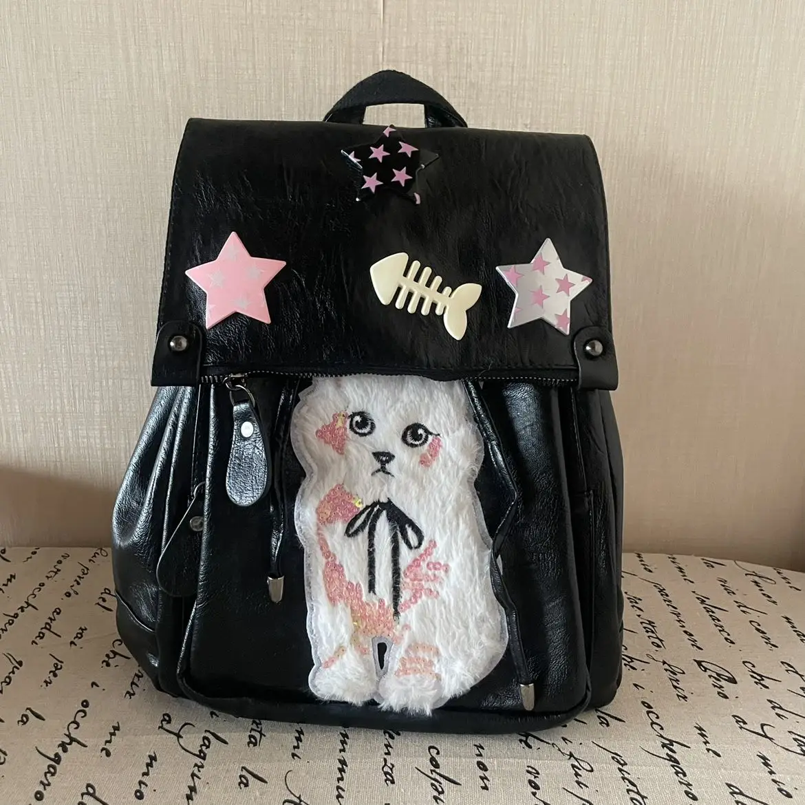 Mochila de moda coreana LinDeJuan para mujer 2024 mochila escolar para niñas de cuero sintético con diseño de anime