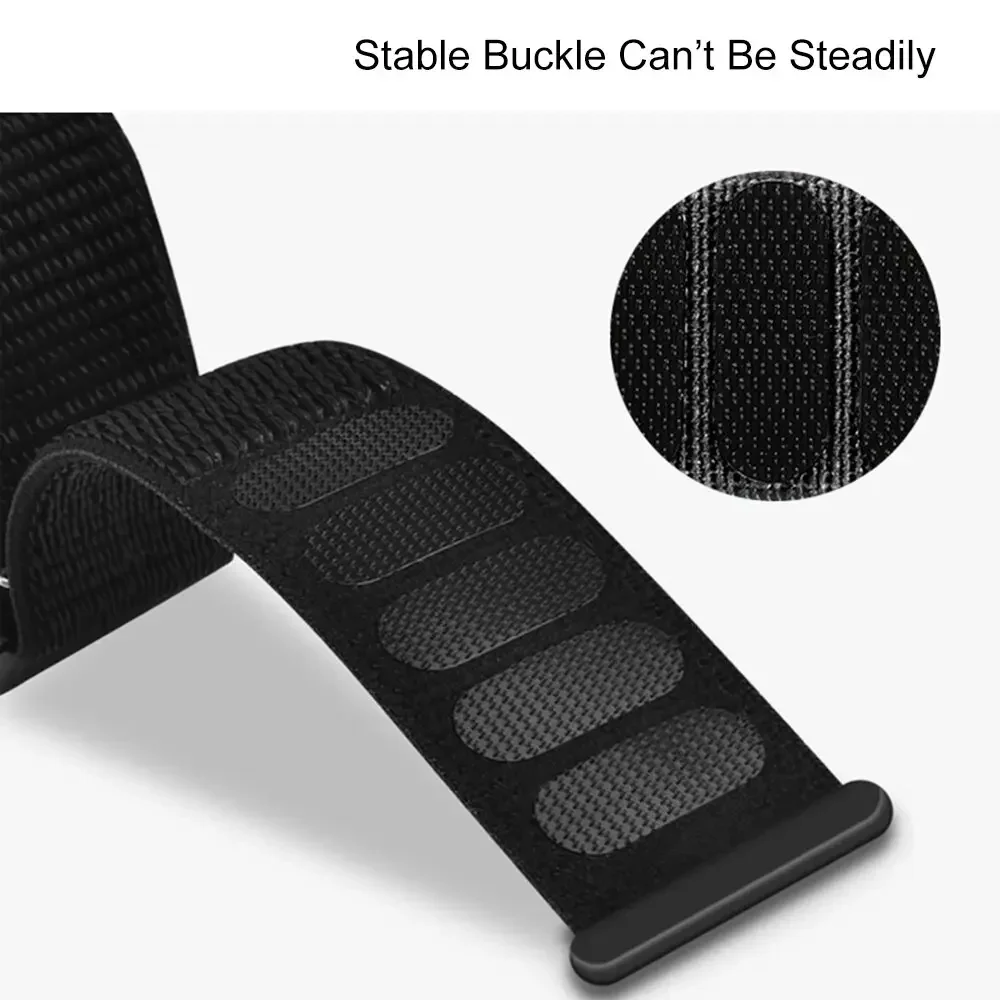 Durable 22mm Nylon Loop Sport Watchband Bracelet, Adjustable Strap in Multiple Colors