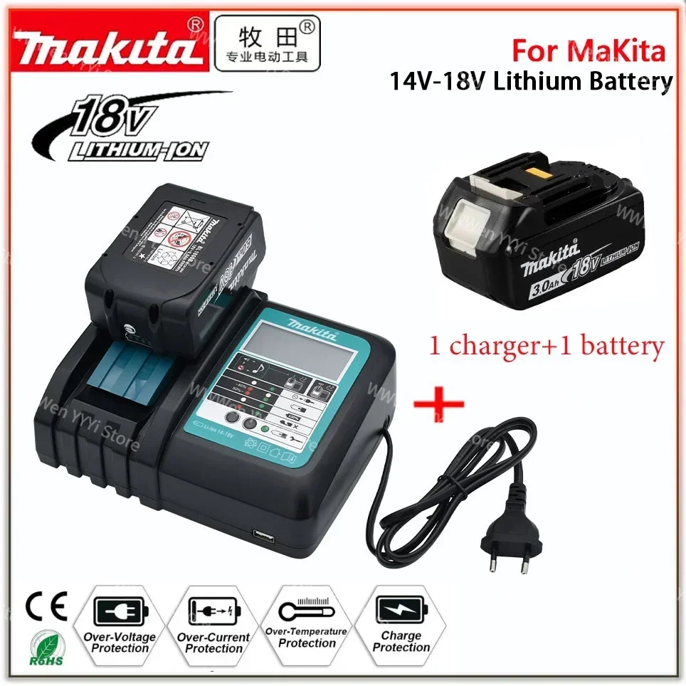 Makita 100% Originale 18V Makita 3000Mah Batteria Ricaricabile Agli Ioni Di Litio 18V Batteria Di Ricambio Bl1860 Bl1830 Bl1850 Bl1860B