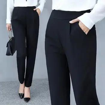 Pantaloni da donna a vita alta tutti abbinati eleganti pantaloni da abito sottili in tinta unita pantaloni da ufficio da donna tinta unita pantaloni da lavoro 1