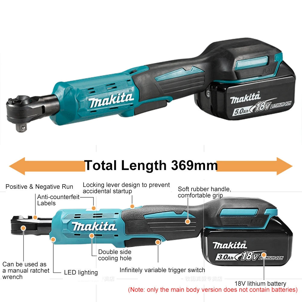 Makita – clé à cliquet électrique 2400W, 1000nm, 1/2 pouces, jeu de  tournevis, outil électrique de réparation de voiture, batterie 18V