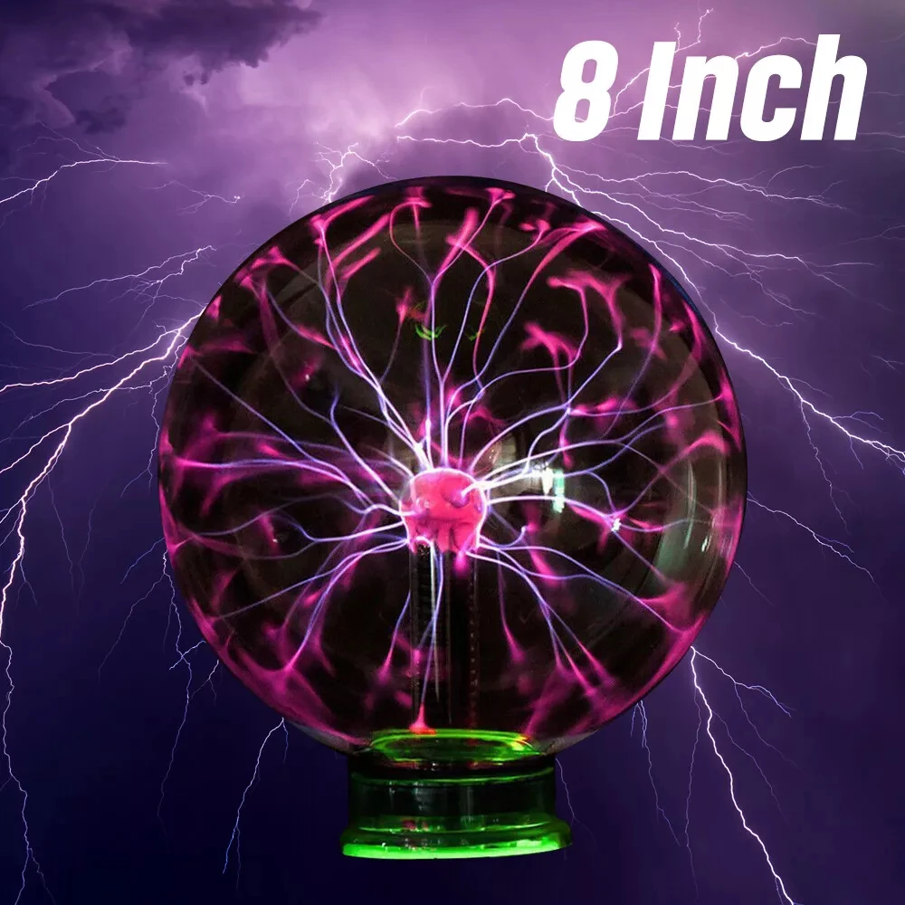 8in Plasma Ball Touch Activated Magics Globe Orb Table Lamp Sphere Nebula Light
