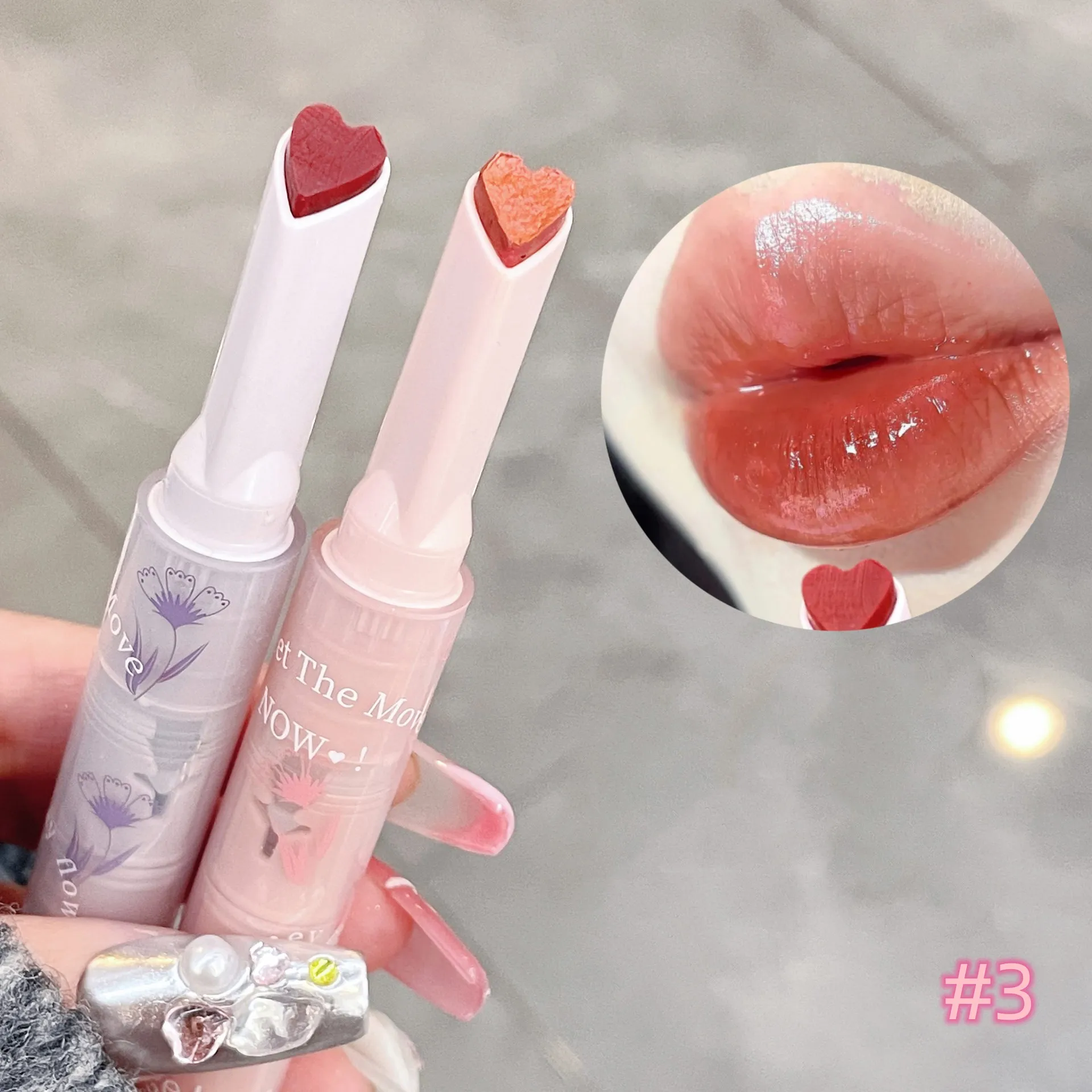 Florette – rouge à lèvres Transparent, glaçure à fleurs, gelée d'amour, miroir, tasse antiadhésive étanche, maquillage coréen Transparent, vente en gros_voghion.com