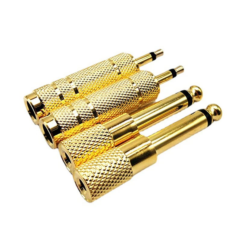 Premium 6.35mm to 3.5mm Mono Jack Plug Connector - Gold-Plated Aux Audio Adapter