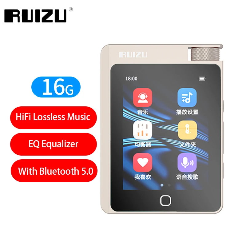 Jogador de Alta Fidelidade com Bluetooth Leitor de Música Ruizu Apoio eq Equalização Áudio Portátil Rádio fm Ebook Altofalante Walkman A55 16g 5.0 - Image 2