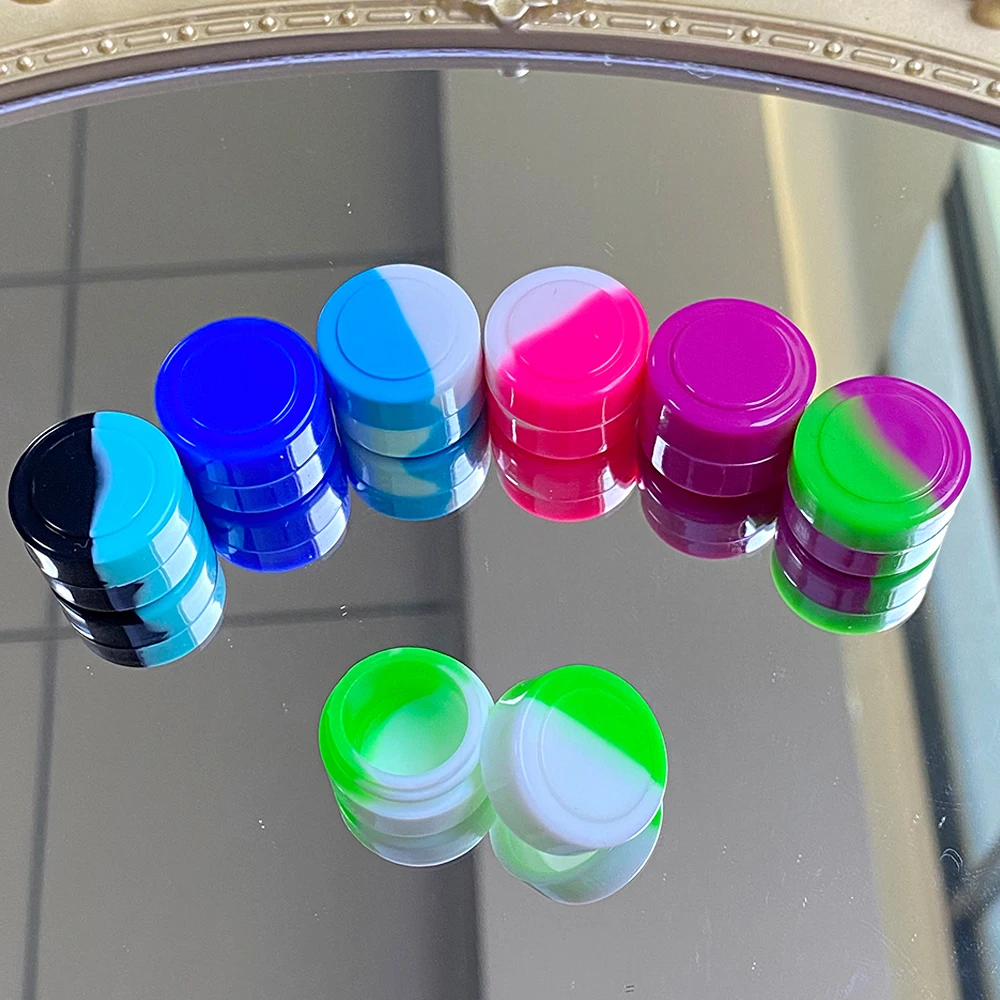 Silicone Jar 2ml/3ml/5ml Nonstick Container Bottle Face Cream Jars Oil Storage Box Makeup Cosmetic Case Home Accessories 50Pcs storage jar