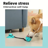 Interactive Dog Suction Cup Toy with Sound and Food Leakage - Durable Rubber Training Ball for Puzzle and Tug-of-war Play 2