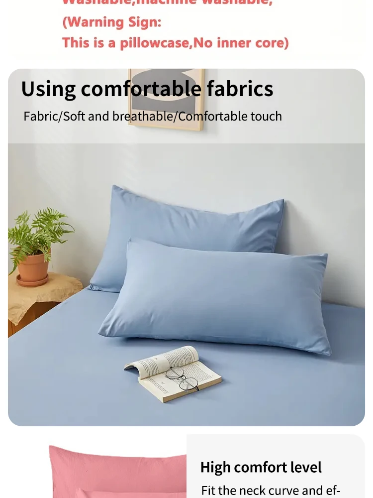 Description Picture 5 of item2pcs Brushed Pillowcase, Soft Breathable Pillowcase, Premium Quality Pillow Covers For Bedroom Sofa Home Decor, Without Pillow