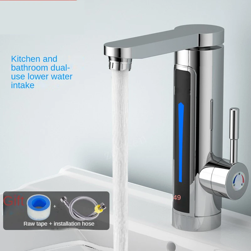 

3000W 220V Electric Kitchen Flow Water Heater Tap Instant Hot Water Faucet Heater Cold Heating Tankless Water Heater with LED