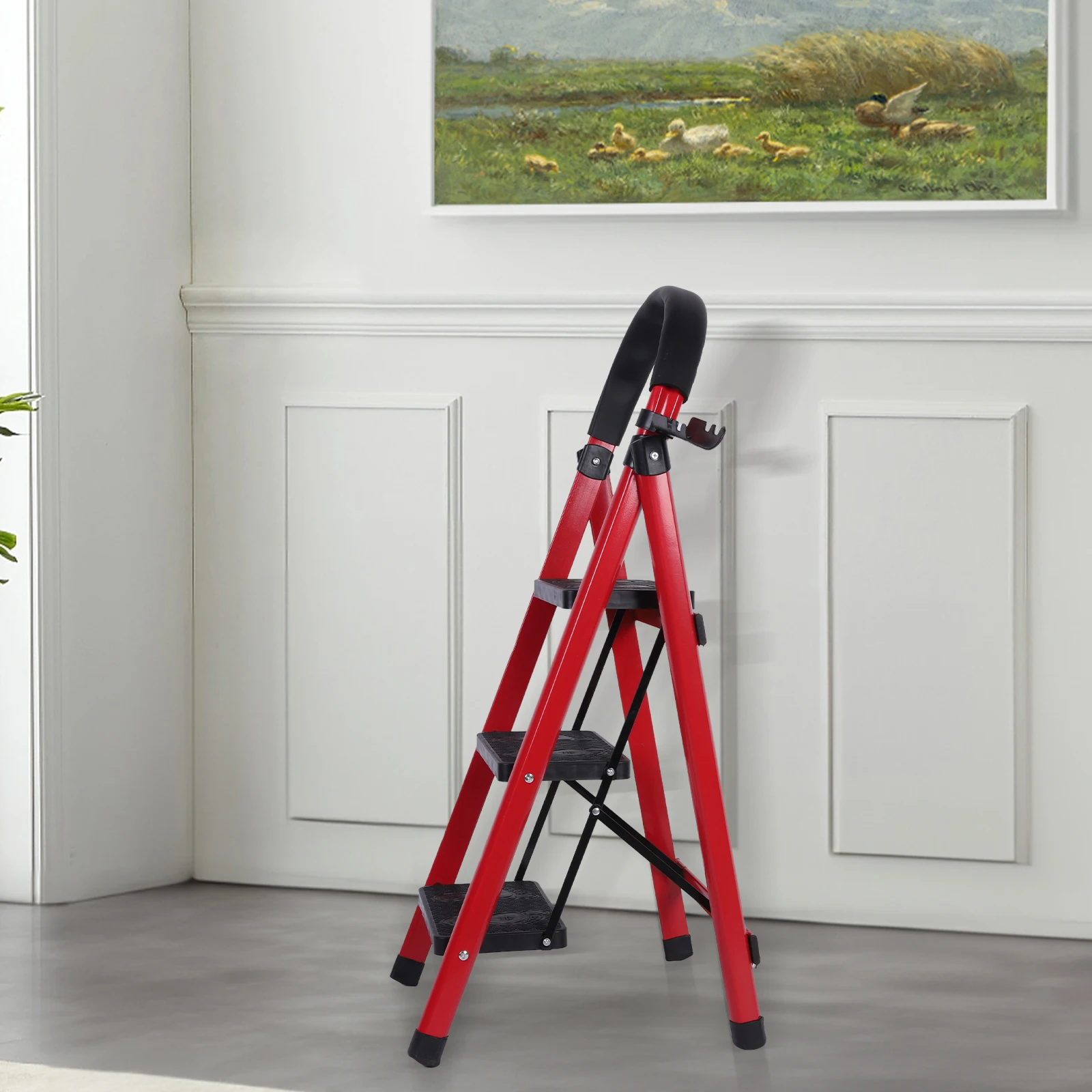 Portable Steel Folding Ladder for Home and Outdoor Use