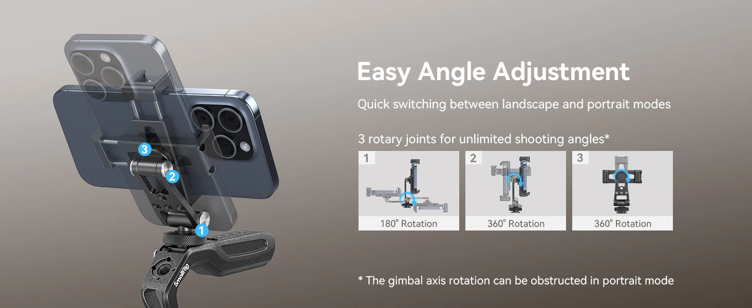 Metal Phone Support with Cold Shoe Mount Phone Support for DJI RS 3 /RS 3 Pro/ R