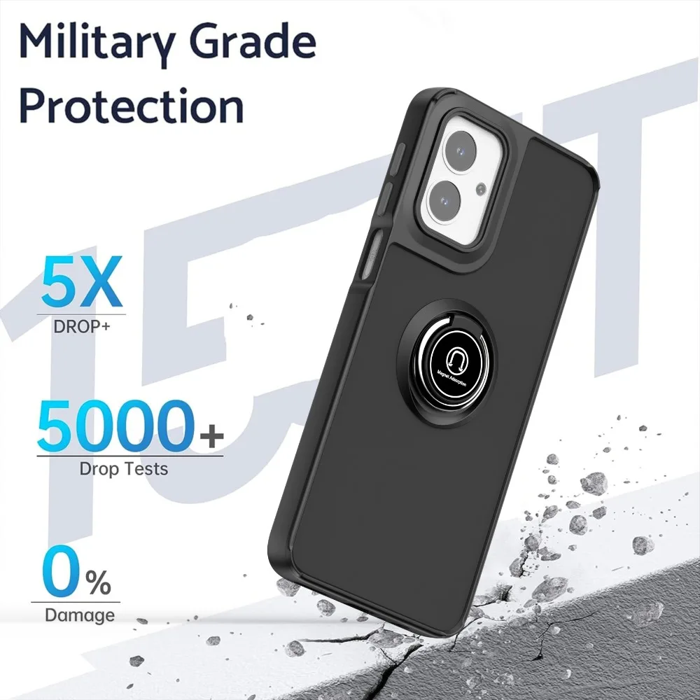 Coque Motorola Moto G60 Qualité Militaire Rotatif Anneau Support