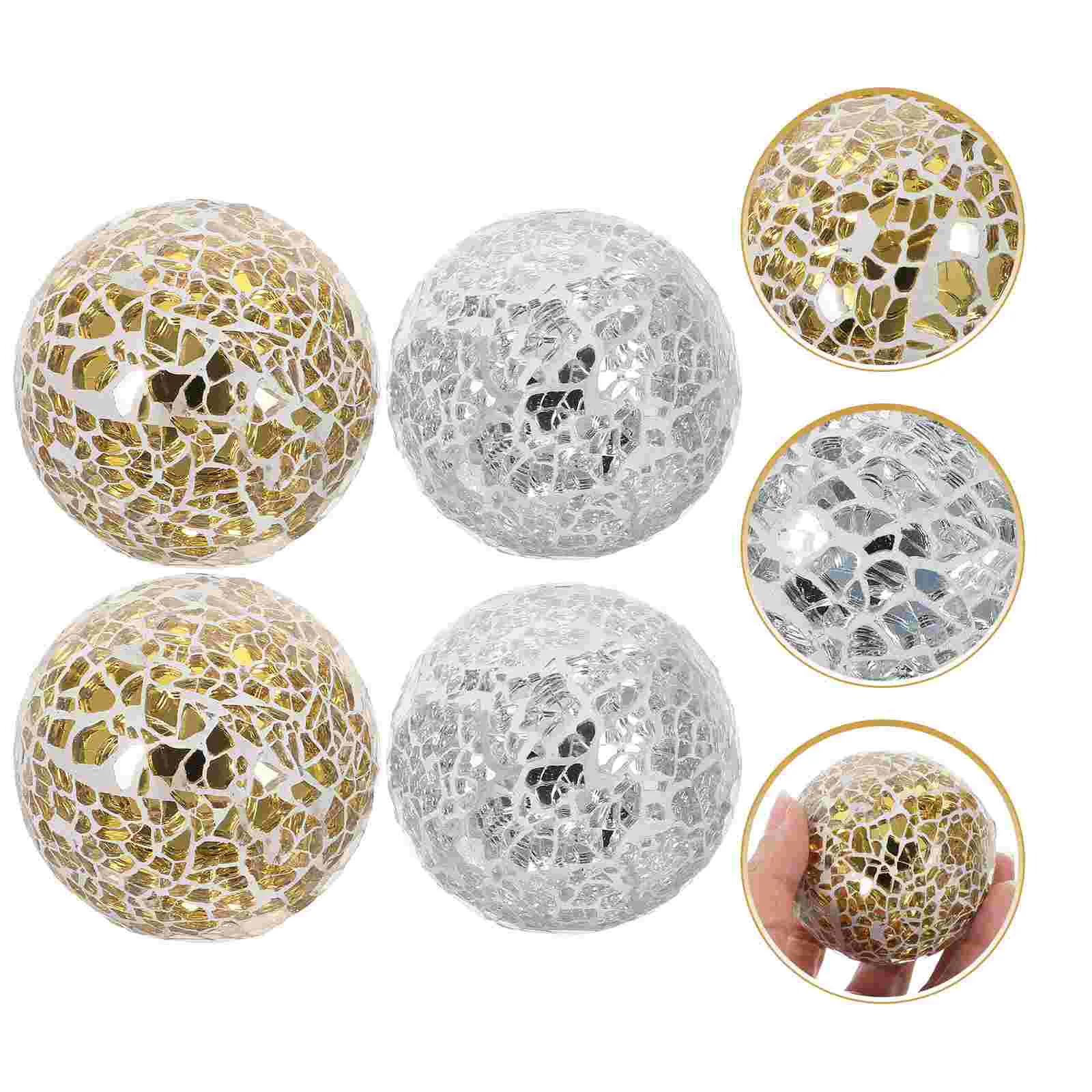 

Mosaic Ball Balls Sphere Decorative Home Orbs Ornament Table Decor Bowl Filler Cracked Bowls Decoration Tabletop Desktop