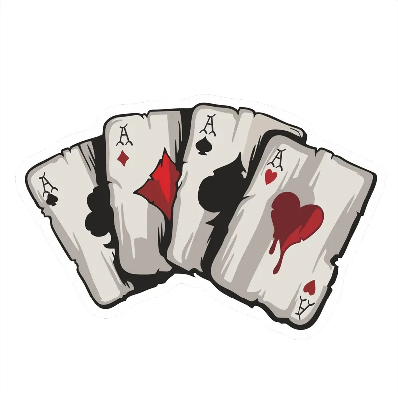 

Car Stickers Cartoon Playing Cards Personalized Creative Stickers Waterproof and Sunscreen Cover Scratches PVC 15*15cm