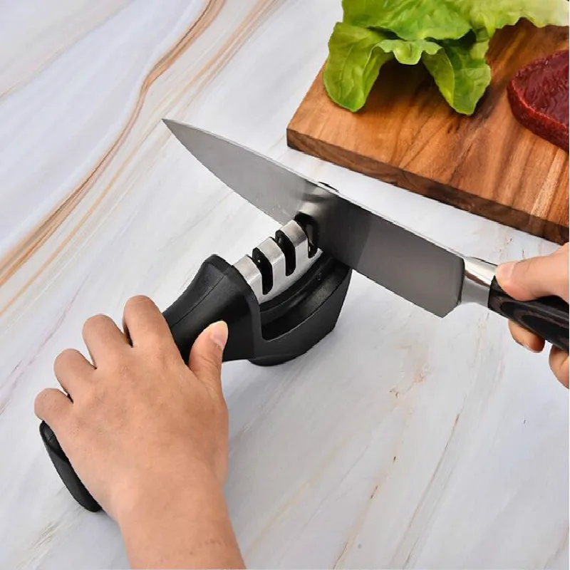 Professional Knife Sharpener 3 Stages Manual Sharpening Stone Tungsten  Steel Ceramic knives Grinder Whetstone Kitchen Tool