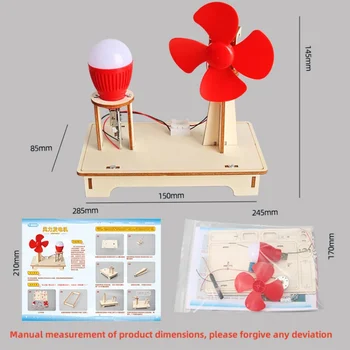 DIY Wooden Wind Turbine Model Children's Science Toy Assembly Steam Technology Physics Education Learning Game Toy 4