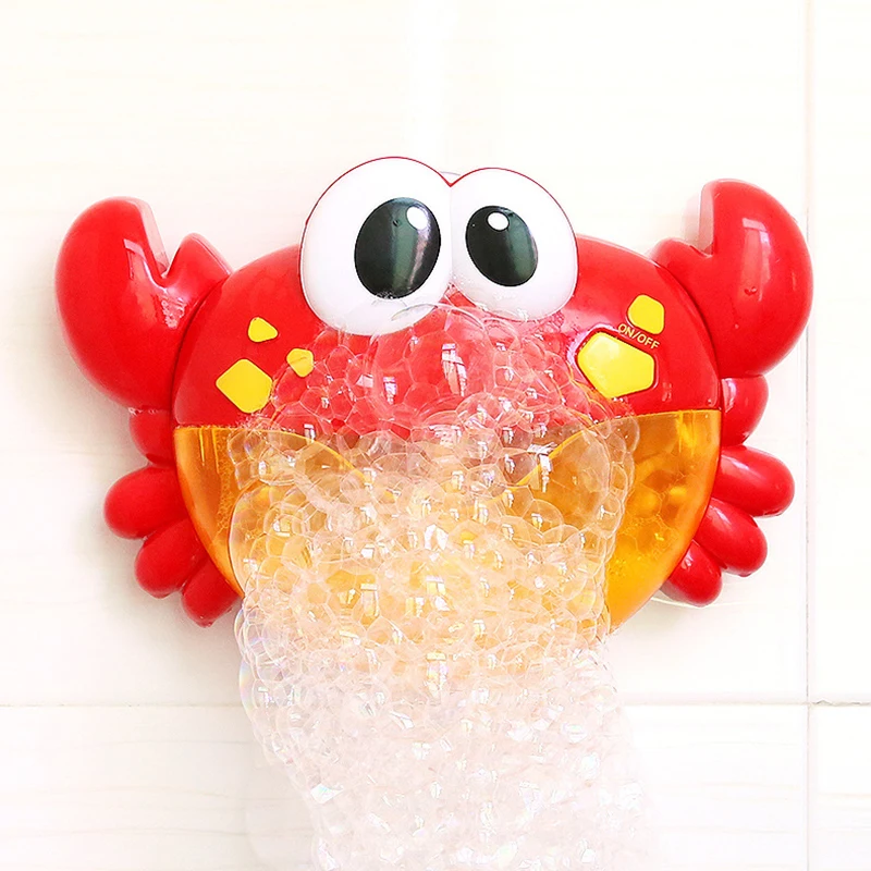Outdoor Blowing Bubble Frog&Crabs Baby Bath Toy Bubble Maker Swimming Bathtub Soap Machine Toy for Children With Music Water Toy 2