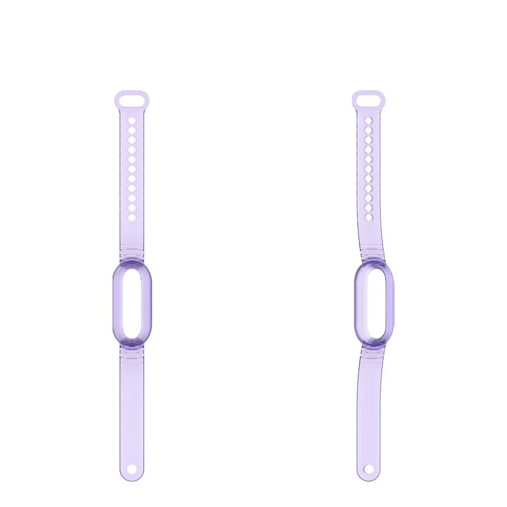 Enhanced Protective TPU Watch Strap Case for Voice Recorder - Dual Transparent Colors (Purple & Gray)