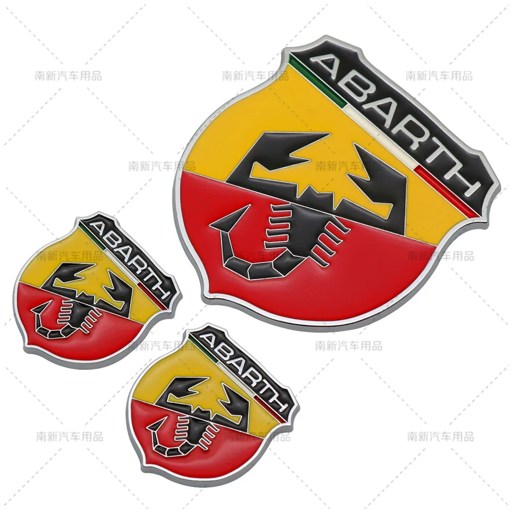 Fiat Abarth 3D Metall AutoAufkleber, Seite und KofferraumFlügel Emblem  Emblem, Aufkleber für Fiat Abarth, 500 124 125 595, Punto Bravo Scorpion,  Automotive Styli