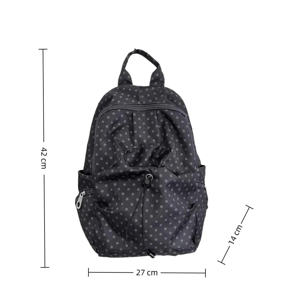 Korean Style Polka Dot Women's Backpack Lightweight Nylon Backpack Bag School Bag For Students Travel Use 6