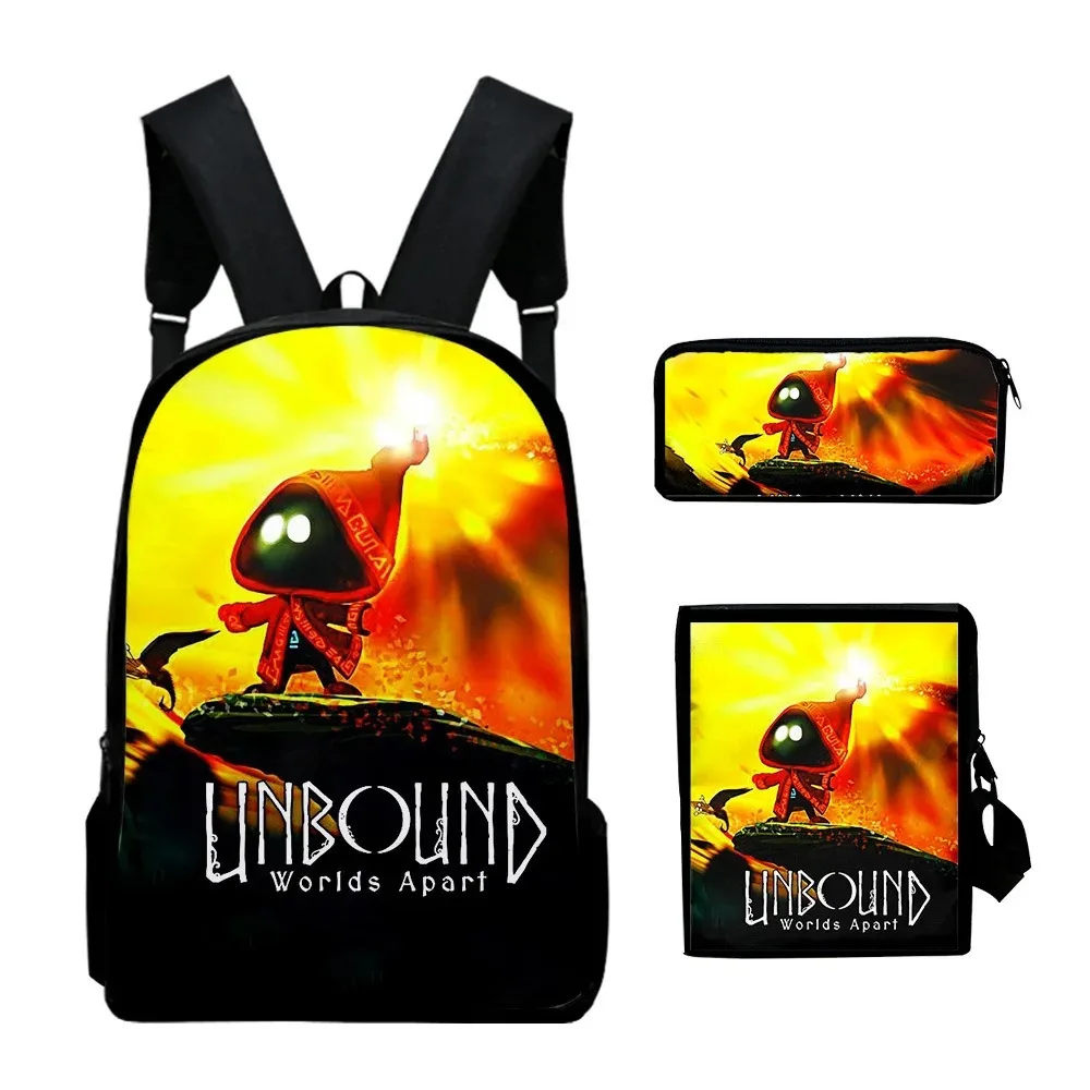 3D printing harajuku school backpack, set of three parts, non-attached, three parts, for laptop, shoulder bag, case