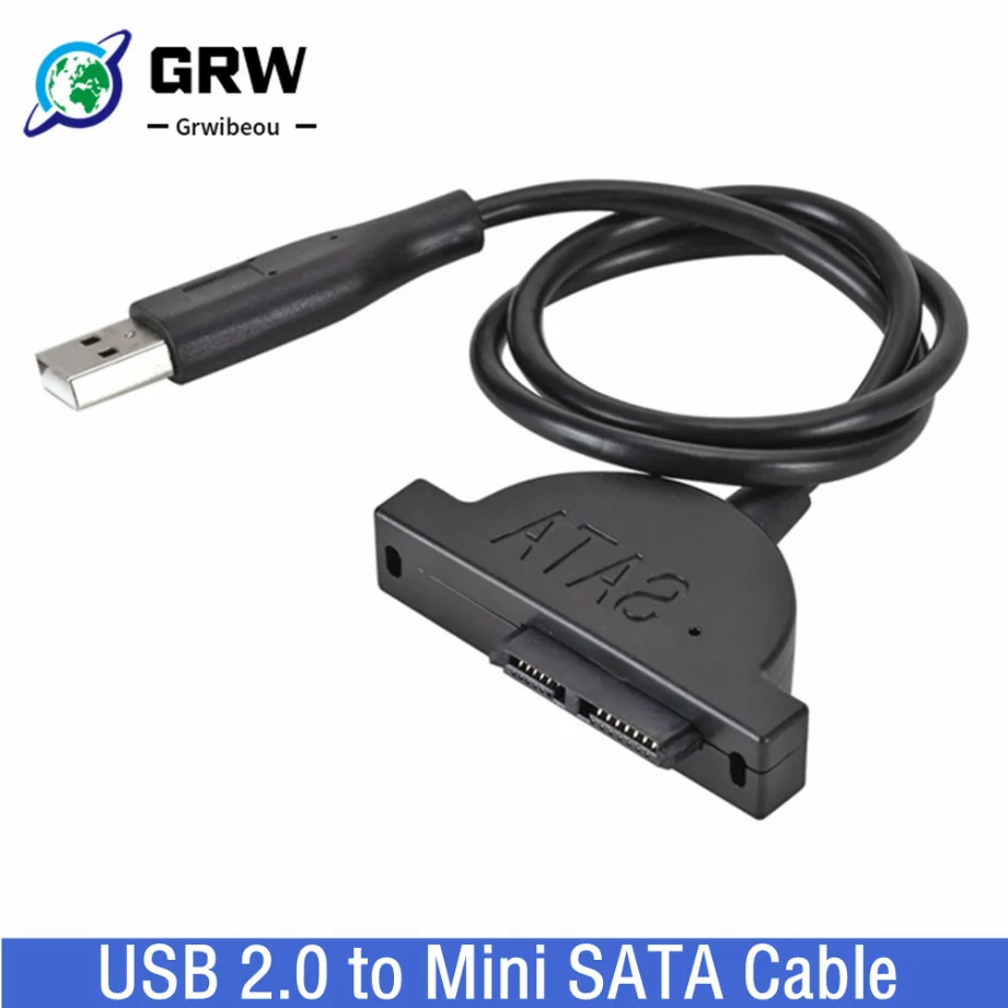 

Grwibeou USB 2.0 to Mini Sata II 7+6 13Pin Adapter for Laptop CD/DVD ROM Slimline Drive Converter Cable Screws Steady Style