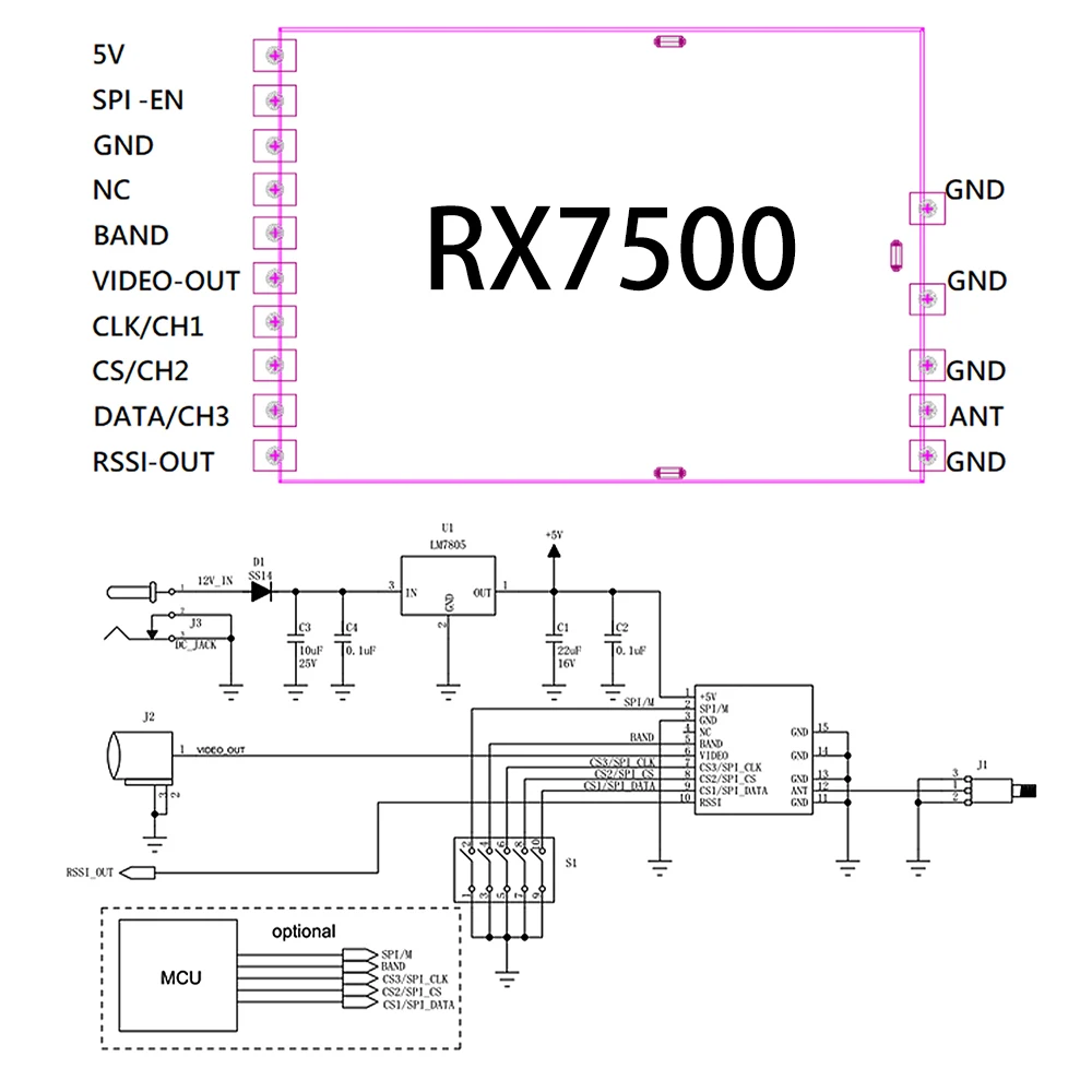 Module 3301RX détaillé avec son boîtier métallique et dissipateur thermique pour FPV