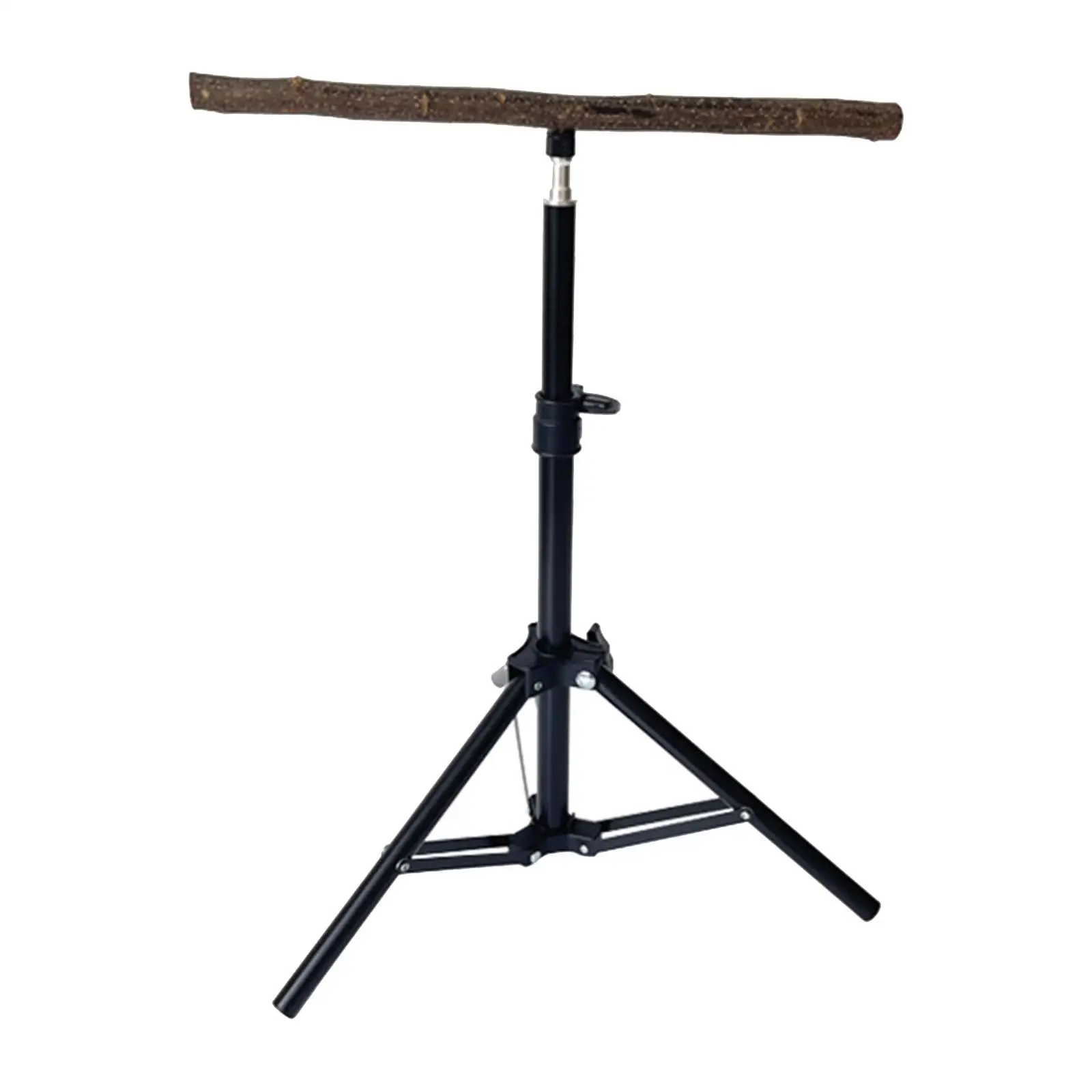Wood Parrot Perch Portable Parrot Stand Retractable Height Tripod Pet Supplies for Conures Budgies Parakeets Small Bird Rest