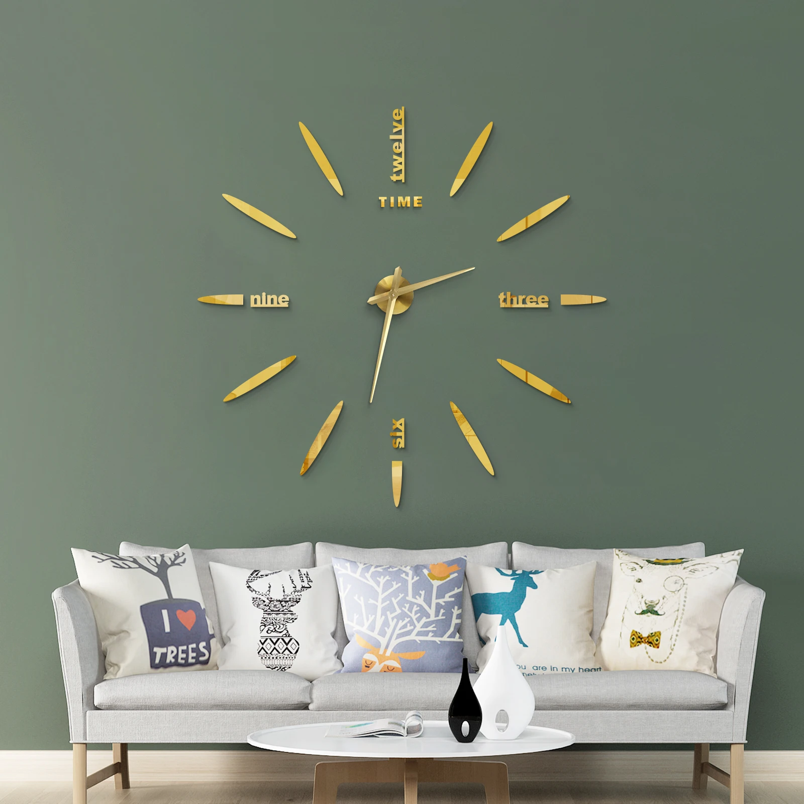 2021 NEW Large Wall Clock Quartz Needle 3D DIY Decorative Kitchen Clocks Acrylic Mirror Stickers Oversize Wall Clock Home Decor