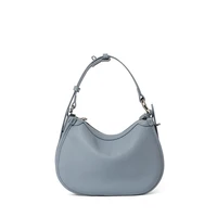 Sac à bandoulière en cuir de vachette première couche, nouveau design de niche 2026, minimaliste, bleu, en cuir souple, sacoche de selle tendance 2