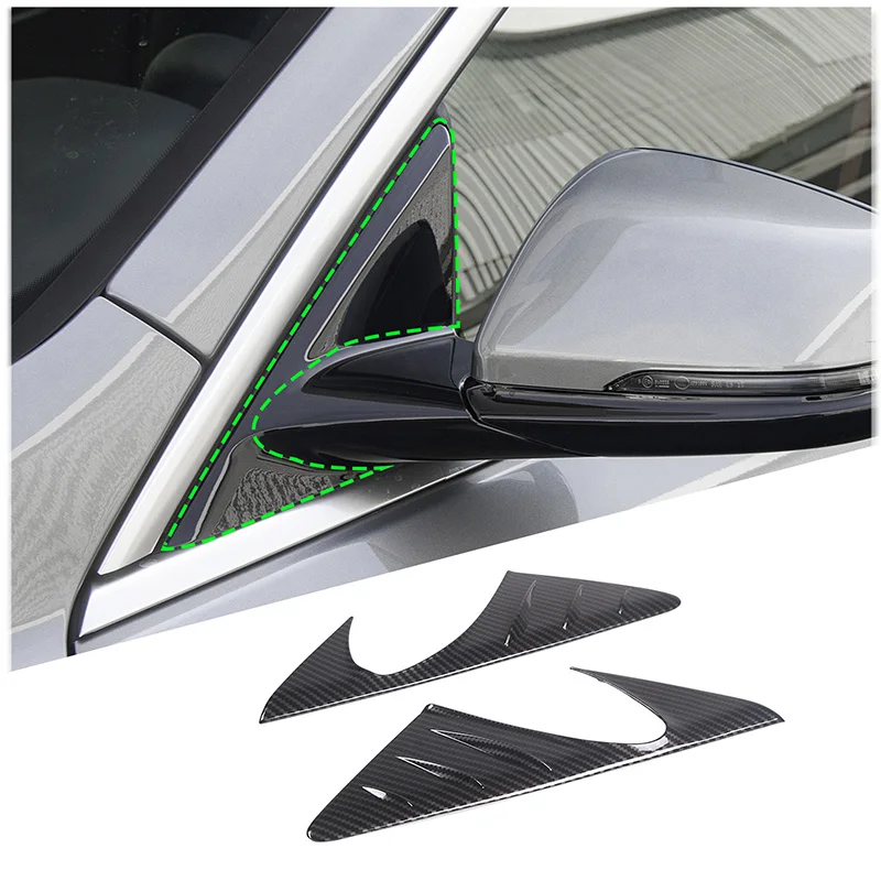 

For BMW 1 2 Series F40 F44 2020-2024 ABS Carbon Fiber Car Rearview Mirror Side Window Spoiler Triangle Cover Trim Car Accessoriy