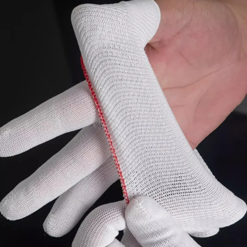 Wear Resistant Work Glove Prevent Cuts Elastic Nylon Knitted Gloves Men Women Daily Working Sweat Absorbing Breathable Mittens