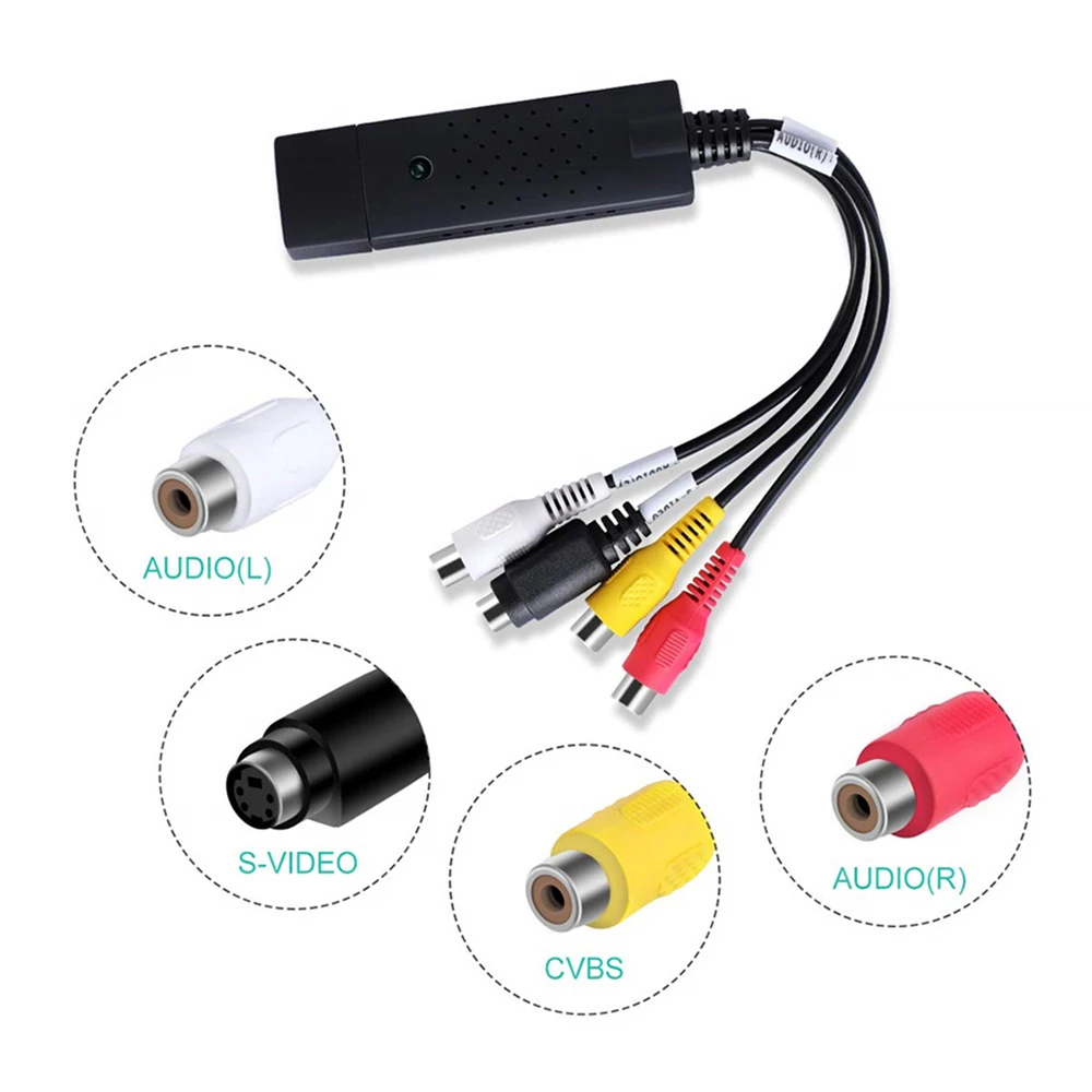 Video Capture Card Video Converter USB 2.0 Video Capture Card Easy Cap NTSC PAL Converter PC Adapter TV DVD DVR VHS Audio Capture Adapter For Win 7 2000 XP Vista