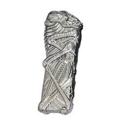 Elegant Grasshopper Design Flip Case Holder for Lighter - Metal Decorative Shell Cover Gift (A)