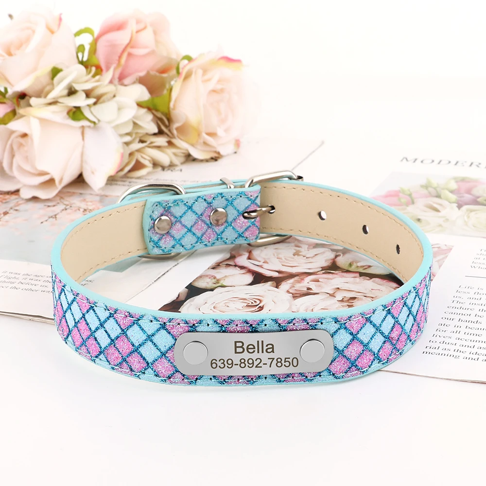 Title 12, Customized Leather Dog Collar Free Engraved Cat...