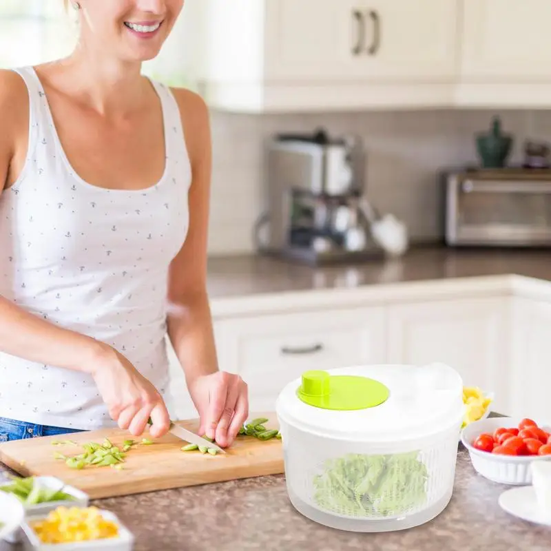 Salad Spinner Vegetable Lettuce Greens Dryer Washer Crisper Vegetable Centrifuge Salad Drying For Greens Kitchen Accessories