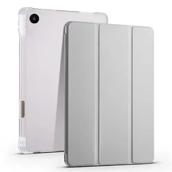 Lenovo Tab 10.1 Inch Case with Pencil Holder and Folding Stand - TPU Back Cover for Lenovo Tab TB311FU (Gray)