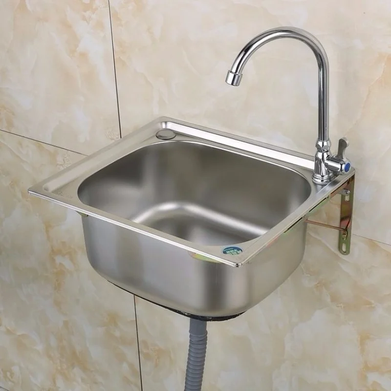 Kitchen sink Handmade stainless steel single bowl sink above counter or wall mounted vegetable Wash basin set mx4221950