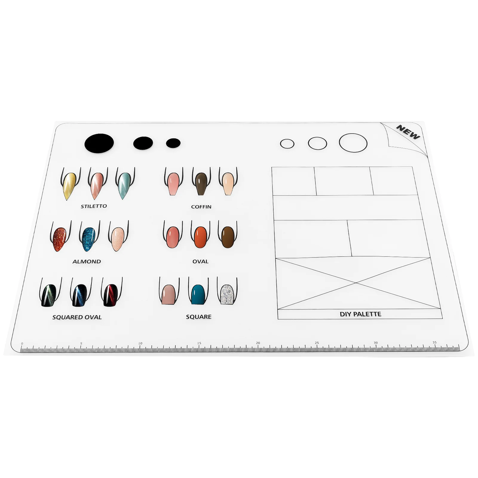 

Nail Coloring Pad Acrylic Fingernail Mat Silicone Manicure Mats Practice Supply