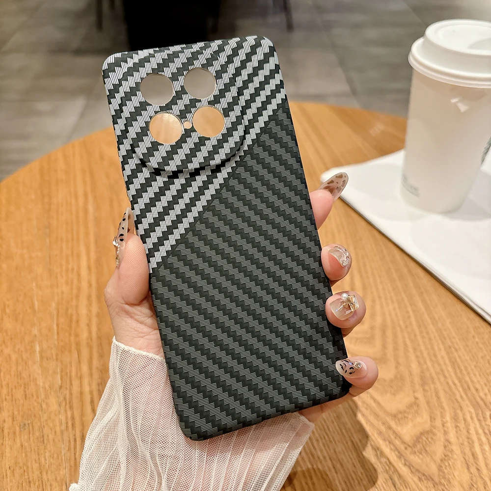 Slim Carbon Fiber Pattern PC Hard Phone Case with Camera Protection Cover