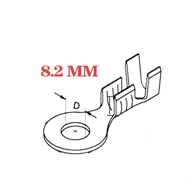 O-Type 2.5/3.2/4.2/5.2/6.2/8.2 CrimpTerminals Electric Sertir Car Speaker Male Terminal Cold Pressed Plating Lug 8.2