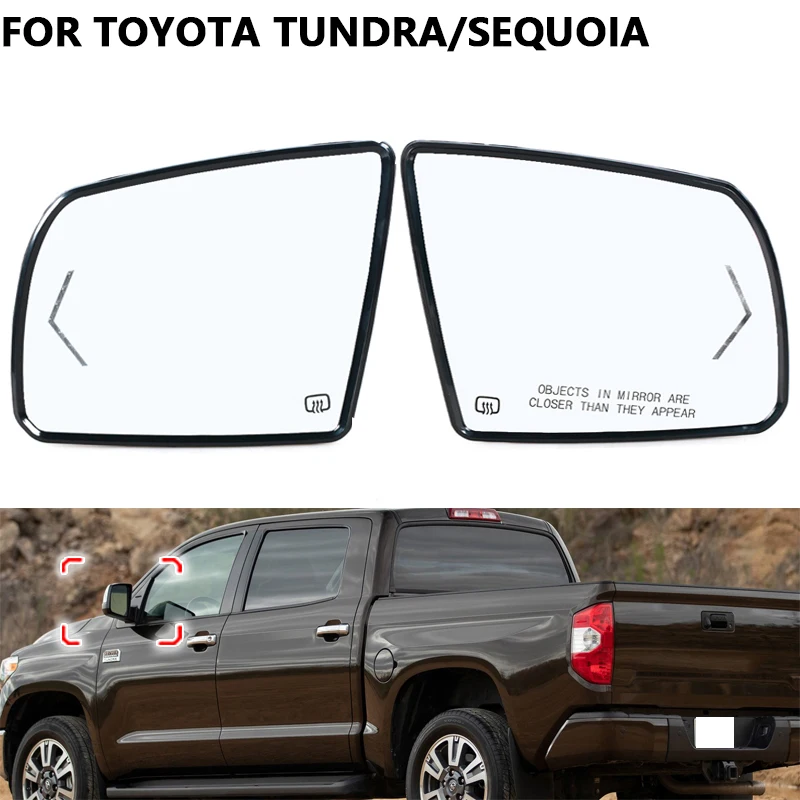 Car Side Rearview Mirror Lens Accessories For Toyota Tundra 2007-2020 For Toyota Sequoia 2008-2017 Lens With Heating