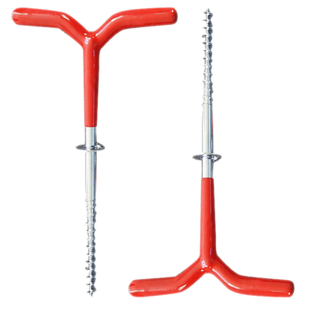 

2 Pcs Fishing Tent Ice Drill Metal Nail for Camping Screw Pegs Spiral Stake Portable Accessories
