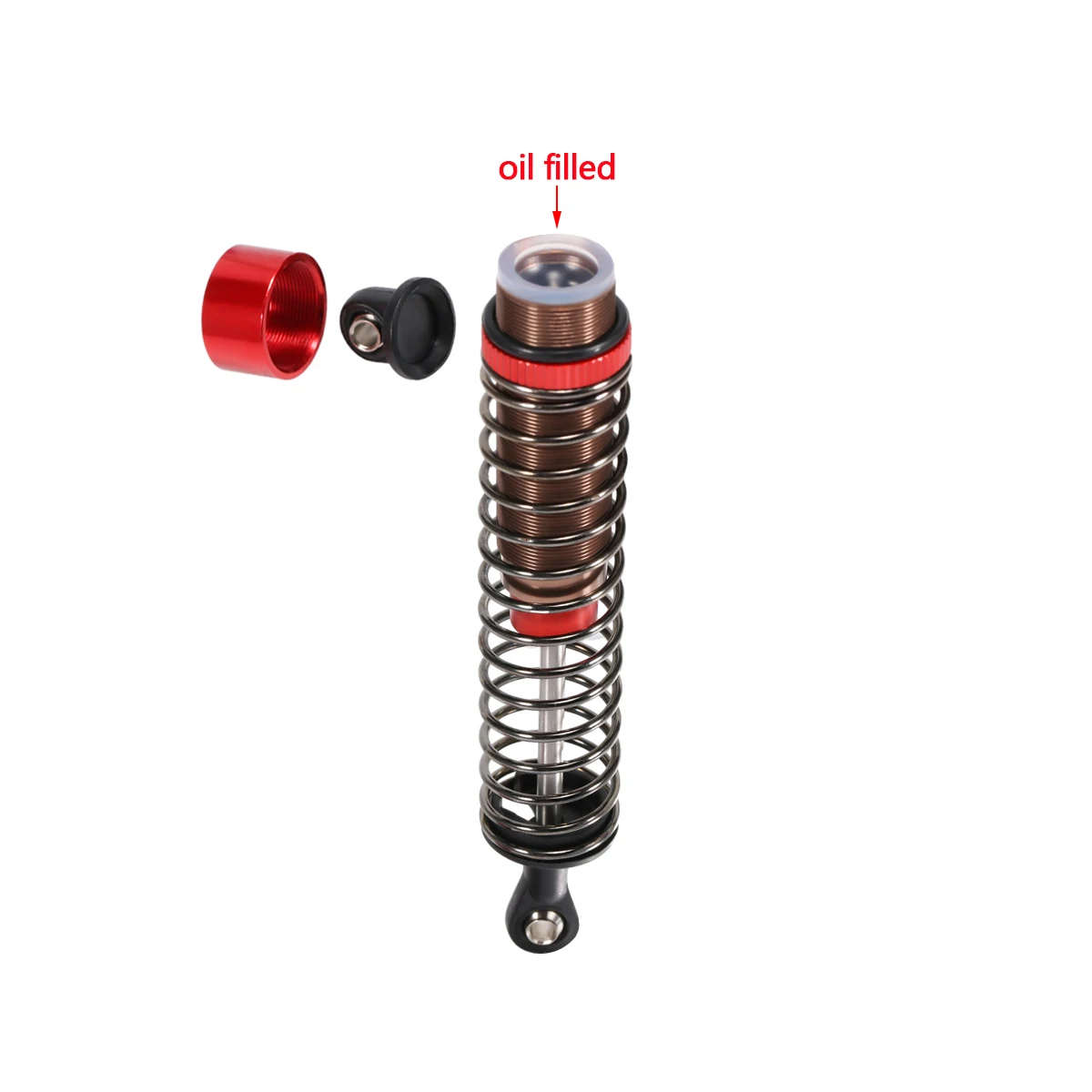 RCLIONS Ammortizzatori In Alluminio 33mm Per Auto RC 1/24 - Ricambio Per AXIAL SCX24 E Altri Crawler, Rosso E Nero, 2 Pezzi, Prestazioni Off-Road