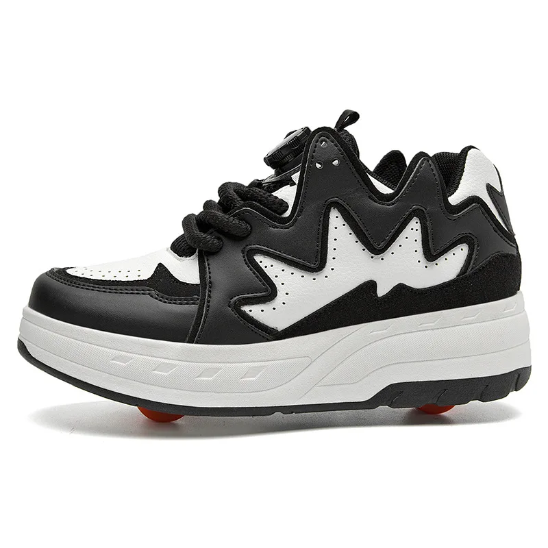 Four Wheels Girls Children Shoes Fashion Boys Sneakers Swivel Button Breathable Women & Kids Roller Skates Size 29-42